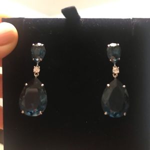 Swarovski Crystal Blue Saphhire Tear Drop earrings